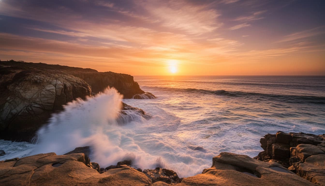 Peaceful sunset at San Diego cliffs - healing is possible